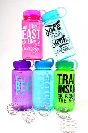 Workout water bottles. I want them all! Too Cute!!