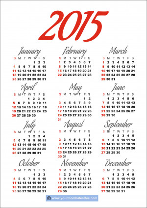 Free Printable Calendar 2015 | Free Calendar Printable