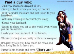 Find a guy who calls you beautiful instead of hot love quote
