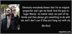 Obviously everybody knows that I'm an original songwriter and I got my ...