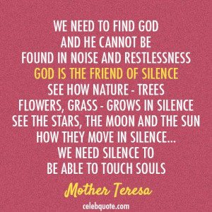 Mother Teresa Quote (About silence god)