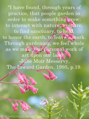 have found, through years of practice, that people garden in order ...