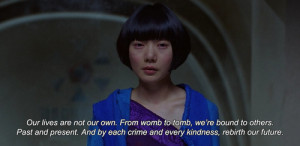 ... image include: womb to tomb, crime, future, kindness and movie quote