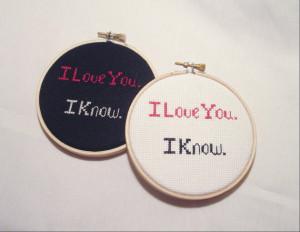 Star Wars I Love You. I Know. Empire Strikes Back Movie Quote Hoop Art ...