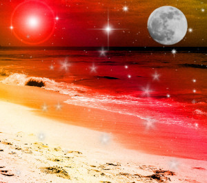 Background Wallpaper Image: Fantasy Beach Background Red Orange ...