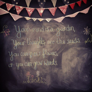 ... Spring chalkboard quote. Troubadour Mercantile, West Brookfield MA