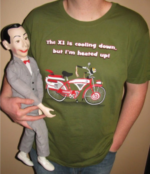 Pee Wee Herman Bicycle T Shirt Army Green Mens Small