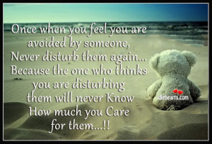 Once When You Feel You Are Avoided By Someone….