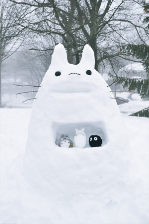 snow winter totoro ghibli my neighbor totoro mypics My Snow Totoro