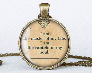 captain of my soul pendant Invictus jewelry Henley poetry famos quotes ...