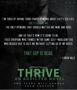... Poster - THRIVE by Krista & Becca Ritchie #addictedseries #newadult