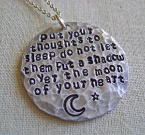 quote necklace, put your thoughts to sleep do not let them put a ...