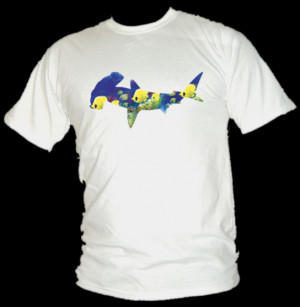 Great Hammerhead Shark + Butterfly fish Scuba Diving t-shirt