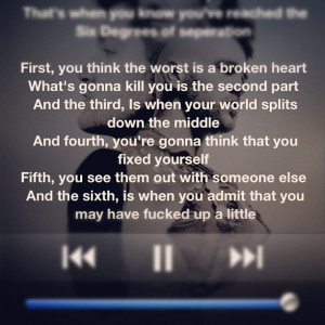 six degrees of separation. #nowplaying #music #lyrics #instagram # ...