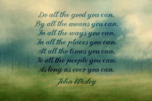 Watercolor Written Art Print of John Wesley quote