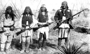 File:Apache chieff Geronimo (right) and his warriors in 1886.jpg