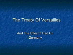 The Treaty Of Versailles