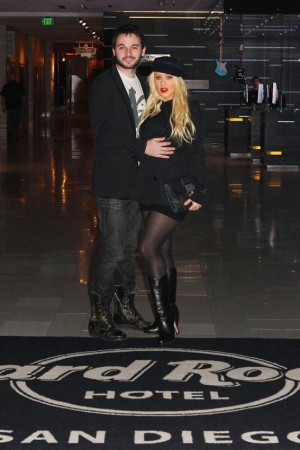 Christina Aguilera and Matthew Rutler visit Hard Rock Hotel San Diego ...
