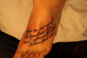 German Quote Tattoos A tattoo in german,