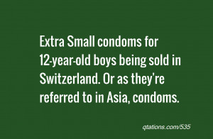 Extra Small condoms for 12-year-old boys being sold in Switzerland. Or ...