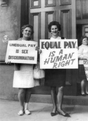 Wome given the right to earn equal pay (the same amount of money ...