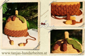 Acorn Baby Ear flap Hat, crochet pattern for purchaseAcorn Baby, Hat ...