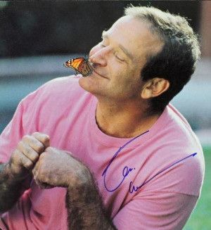 Robin Williams and a butterfly