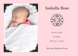 Baby Girl Announcement Wording – Wrapped In Pink
