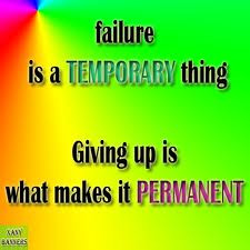 ... Temporary thing Giving up is what makes it Permanent ~ Happiness Quote