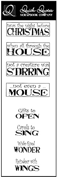 Quick Quotes - Christmas Collection - Vellum Quote Strip - Twas the ...