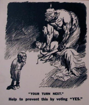 Your turn next. ' World War I pro-conscription campaign publicity