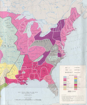 MAP:Early Indian Tribes, Culture Areas, & Linguistic Stocks - East U.S ...