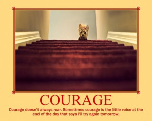 Courage quote with dog