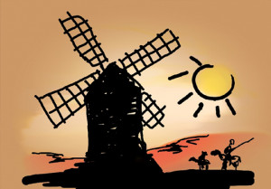 en escena de Don Quijote de La Mancha se basa en el contraste de