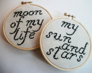 Moon of my Life, My Sun and Stars wall hanging set