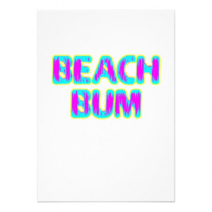 beach bum funny saying pink and teal personalized announcements