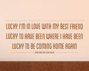 Lucky in Love Song Lyrics Quote - Wall Decal Custom Vinyl Art Stickers