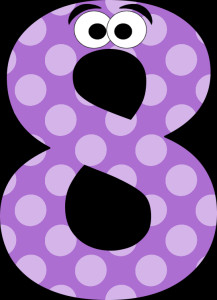 Funny Face Number Six Clip Art Image - purple polka dot number six ...