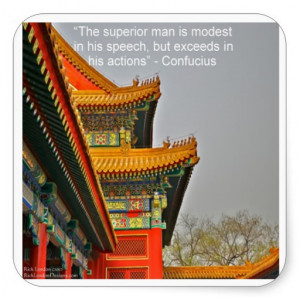 Ancient Chinese Architecture Confucius Quote Gift Stickers
