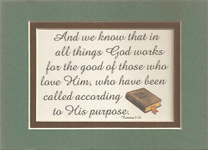 Details about ROMANS 8:28 God works GOOD poems BIBLE verses plaques