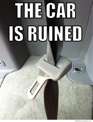 The car is ruined – First thing I think of when the seatbelt does ...
