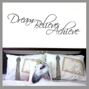 Details about Dream Believe Achieve Removable Wall Decal Sticker Quote