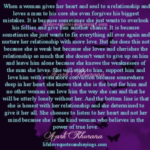 ... heart and soul to a relationship and loves a man to his core she even
