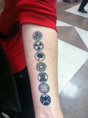 Awesome Avengers Symbols Tattoo - cool tattoo for men and women