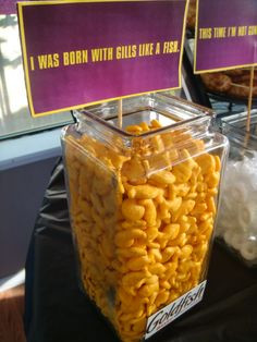 Pitch Perfect quotes for the party food...Goldfish for 