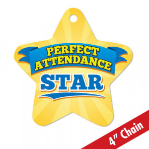 Home > Perfect Attendance Yellow Star Laminated Tag with 4