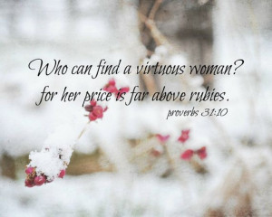 ... Bible Verse Winter Snow Photography Christian Virtuous Woman Gift Wall