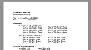 high school athletic resume template