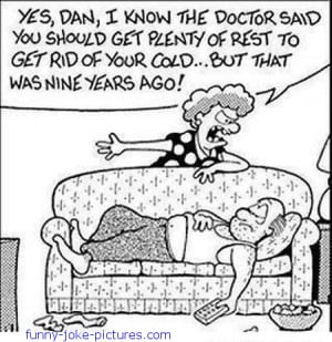 Funny Sick Husband Rest Cartoon Picture
