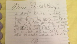Dear Tooth Fairy' Letter Has Little Girl Calling Out Parents On Santa ...